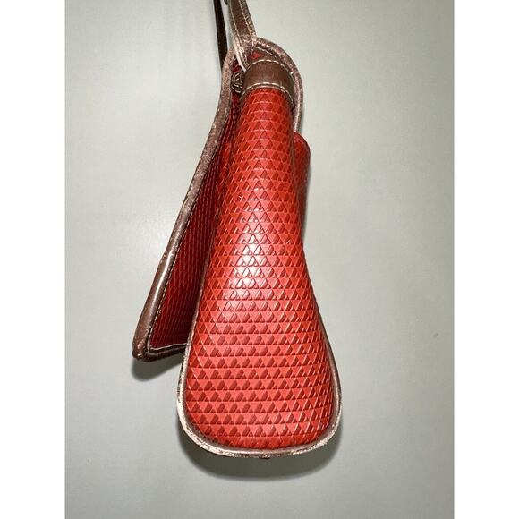 Vintage 80s Liz Claiborne Signature Crossbody Shoulder Bag Maroon Red Logo Purse - Picture 6 of 16